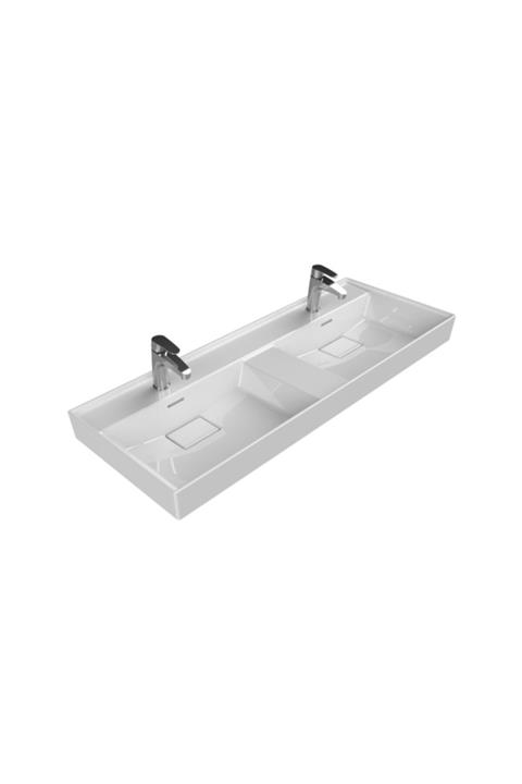 TURKUAZSERAMİK Cerastyle Turkuaz Sharp Etajerli Lavabo 120*48 Cm (cıft Hazne Cıft Bat.)