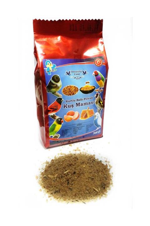 Beatiful Food Kurtlu Ballı Polenli Kuş Maması Kuş Yemi 500 gr