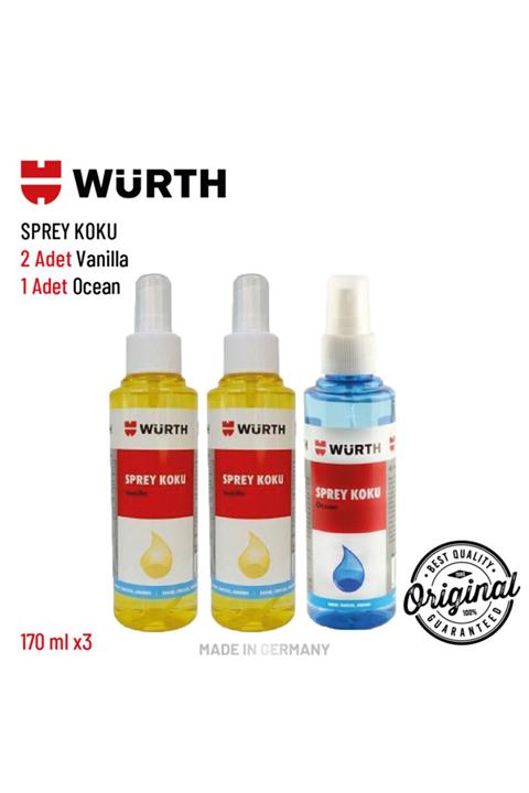 Würth 3'lü Sprey Koku Setleri (2 Adet Vanilla + Oceanj)
