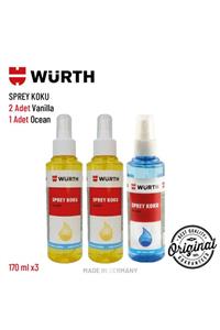 Würth 3'lü Sprey Koku Setleri (2 Adet Vanilla + Oceanj)