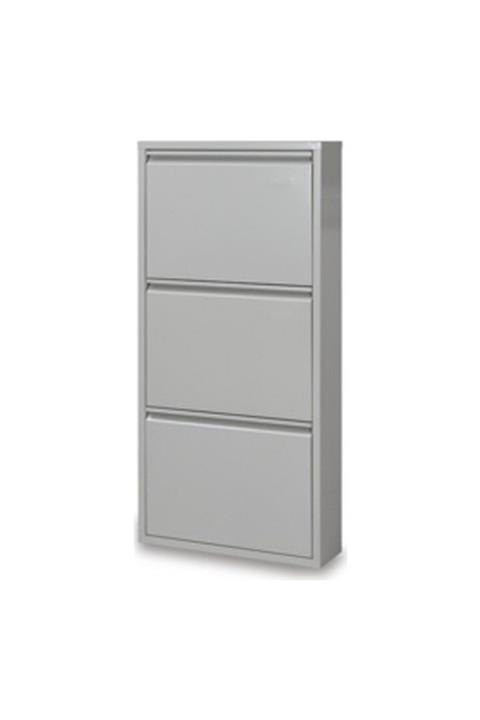 KASER 3' Lü Gri Ayakkabılık