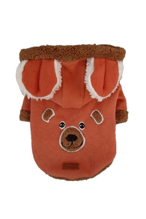 Petzanya Brown Bear Hoodie Küçük Ve Orta Irklar Için Köpek Kıyafeti