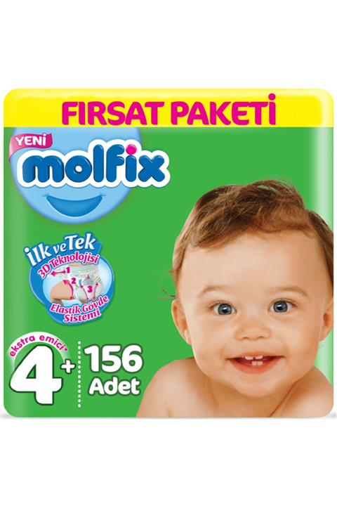 Molfix Bebek Bezi 4+ Beden Fırsat Paketi 9-16 Kg (3*52) 156 Adet