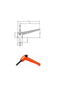 YİSA Yükseklik-50 En-17 Civata-m-6 Metal Sustalı Kol Civatalı Statik Boyalı Turuncu-25 Ad.