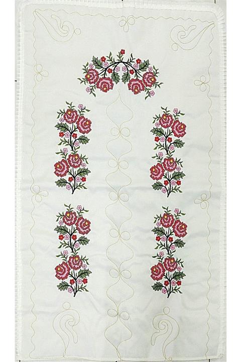 DİLEX Beyaz Etamin Nakışlı Çeyizlik Seccade 120x73 cm