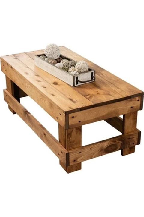 pinoxi Ahşap Rustik Orta Sehpa