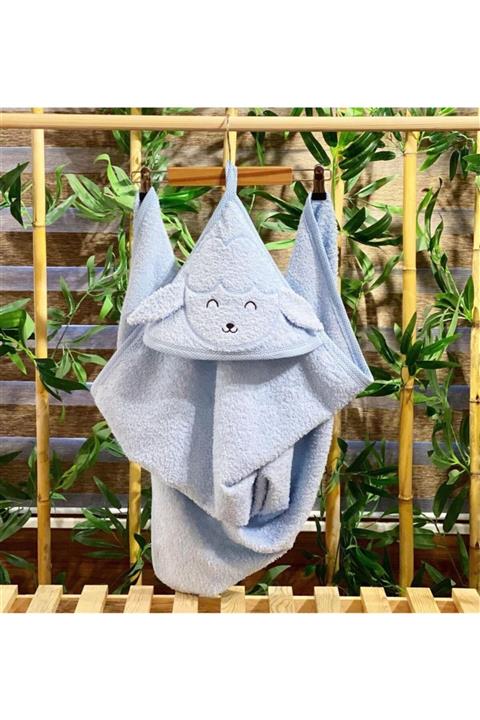 Renkli Puset Kuzu Kapşonlu Bebek Havlu 90cm*85cm