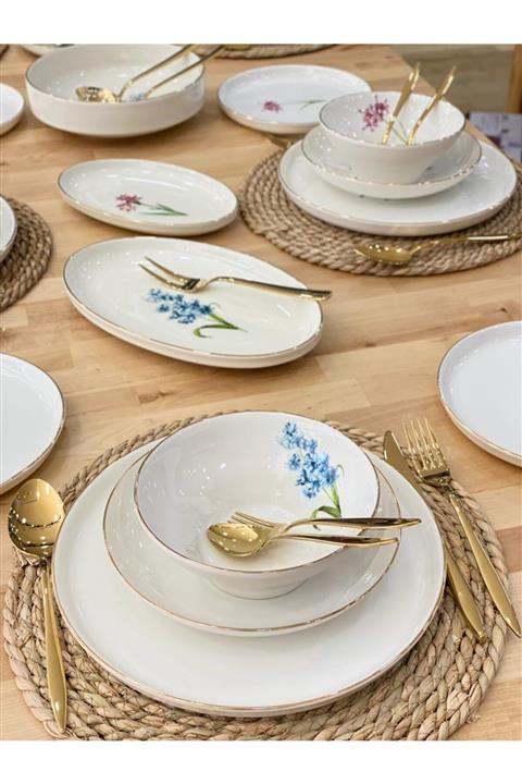 Onedekor 24 Parça Porselen Pure Fleur Yemek Takımı