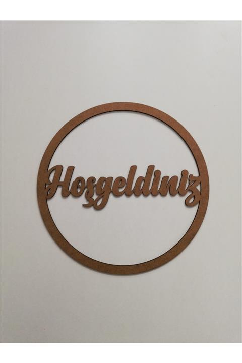 eysa lazer kesim ve tasarım Kahve Ahşap Makrome Hoşgeldiniz Yazısı Kapı Süsü 30x30 cm