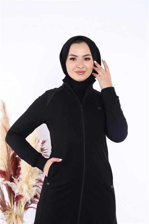 Escetic Kadın Cepli Fermuarlı Tesettür Eşofman Takımı