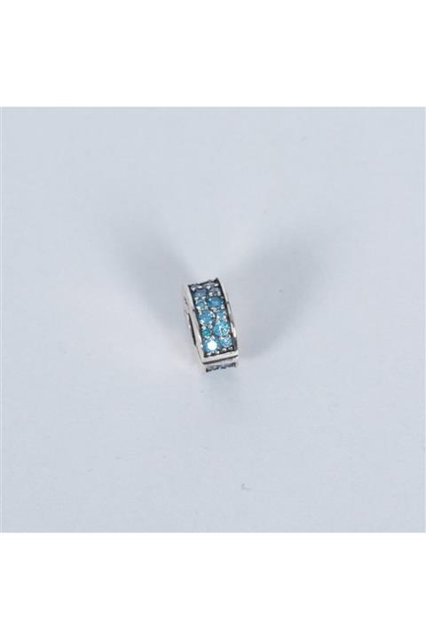Nur Silver Mavi Taşlı Sabitliyici Charm