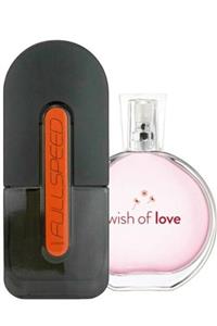 AVON Full Speed Edt 75 ml Erkek ve Wish Of Love Edt 50 ml Parfüm Seti ELİTKOZMETİK-0017