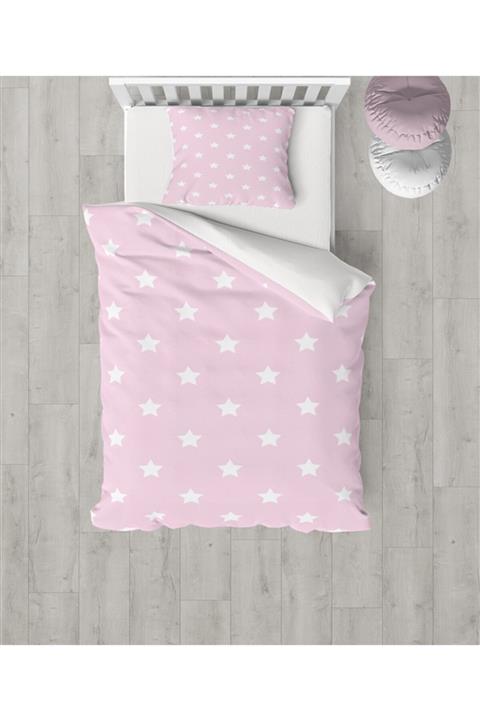 Evperest Pembe Yıldızlı Yatak Örtüsü
