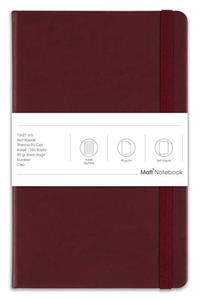 Matt Notebook 13x21 Lastikli Defter Kareli Bordo