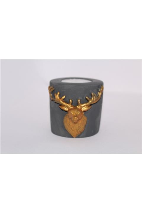 Yalova Model Geyik Işlemeli Silindir Mumluk