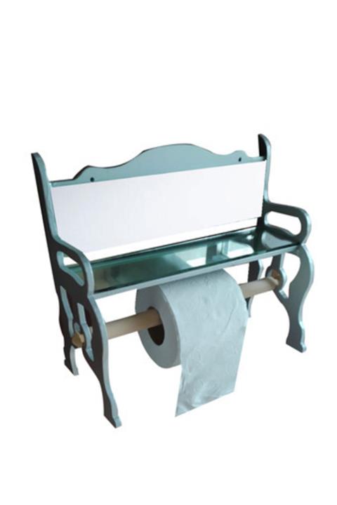 Bahat Ahşap Duvara Yapışkanlı Aynalı Mutfak Banyo Wc Kağıtlık Havluluk Peçetelik Gümüş Renk