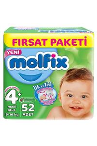 Molfix 4+ Beden Maxi Plus Fırsat Paketi Bebek Bezi 52 Adet