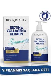 Roox Beauty Biotin - Kolajen - Keratin Katkılı Yıpranmış Saçlara Özel Bakım Şampuanı 400 ml