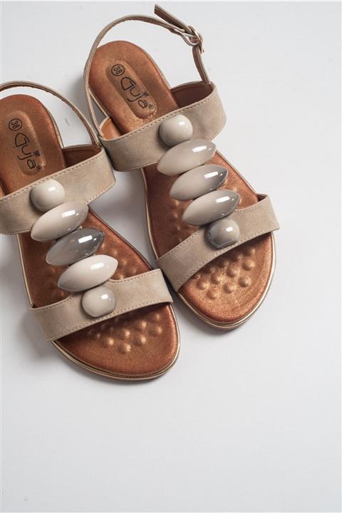 LuviShoes 105-4 Bej Kadın Sandalet