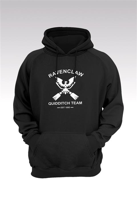 Tonny Mood Unisex Siyah Harry Potter Ravenclaw 144 Kapüşonlu Sweatshirt Hoodie