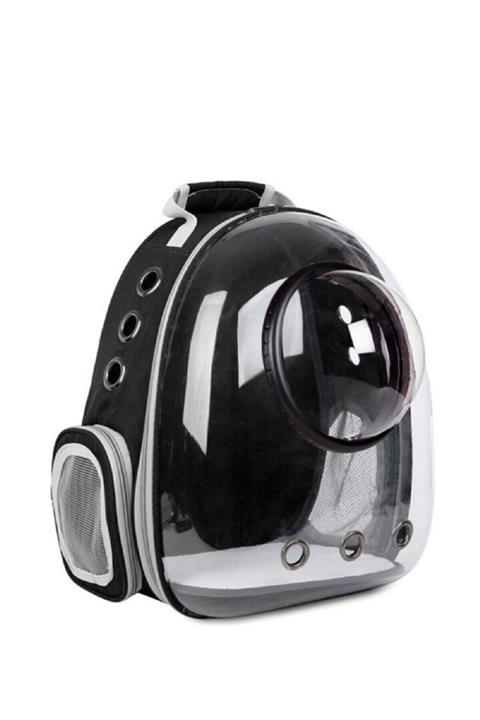 ACTİREX Pet Accessories Siyah Fanuslu Astronot Kedi Köpek Taşıma Çantası