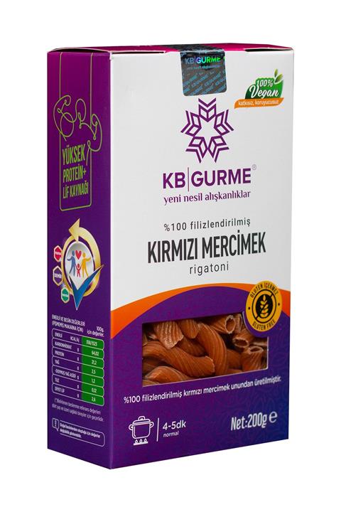 Kbgurme Glutensiz & Vegan Filizlendirilmiş Kırmızı Mercimek Makarna 200gr