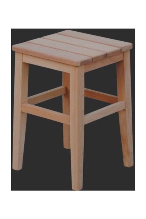 Ankara Mobilya Bengi Ahşap Gürgen Tabure Doğal