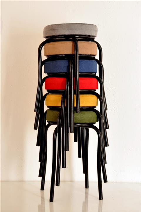 yılmaz masacılık Siyah Kumaş Tabure 6 Adet