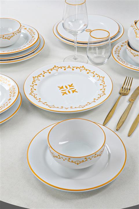 Keramika Riva Beyaz Gold Yemek Takımı 24 Parça 6 Kişilik