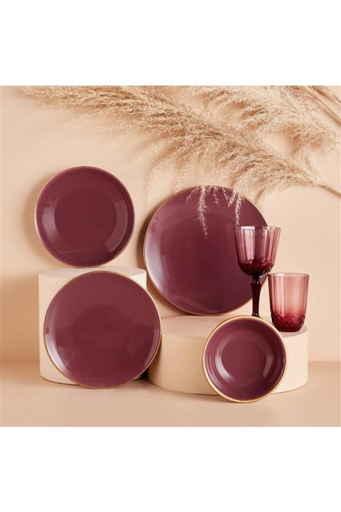 Bella Maison Allure Seramik 24 Parça 6 Kişilik Yemek Takımı Gülkurusu