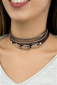 Forivia Kadın Siyah Choker Kolye Frv6882