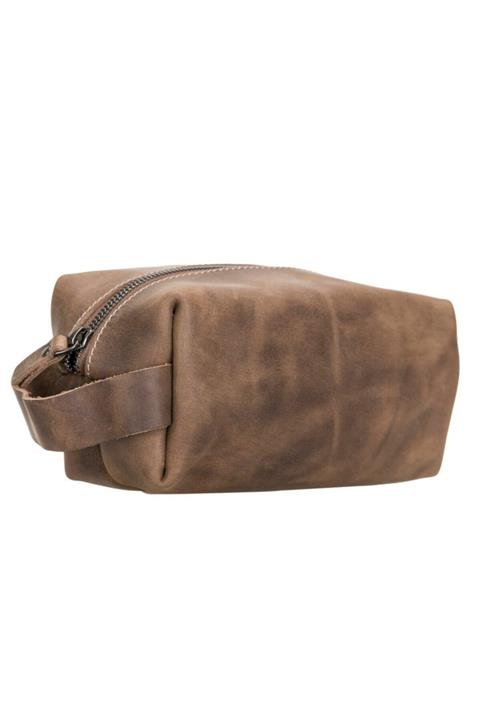 PLM Eve Deri Makyaj Bakım Çantası Medium Aa2 Kahve