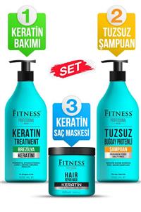 Fitness Professional Saç Düzleştirici Keratin Bakımı + Tuzsuz Şampuan + Onarıcı Keratin Maskesi