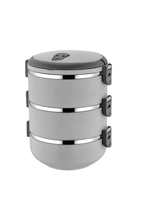 Taşev Enfresh - 3'lü Yemek Saklama Kabı Gri