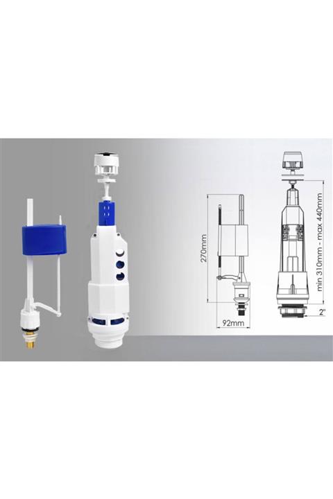 hakersan Klozet Rezervuar Iç Takımı Basmalı Mavi