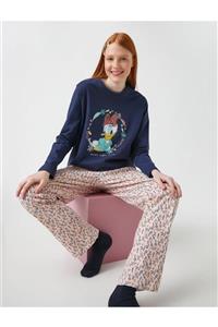 Koton Daisy Duck Lisanslı Pamuklu Pijama Takımı