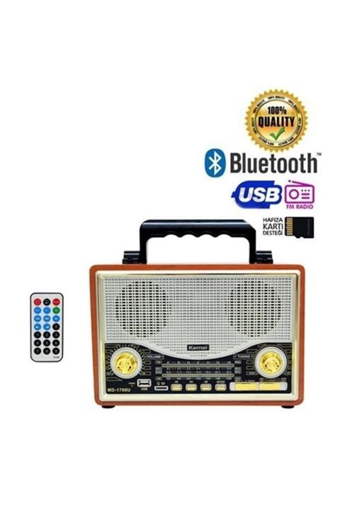 Tailanur Kemai Md-1706bt Nostaljik Retro Radyo Usb Bluetooth Sd