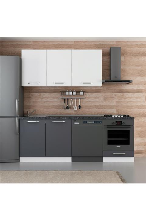 Minar 220 cm Mutfak Dolabı Beyaz Antrasit 220-a13