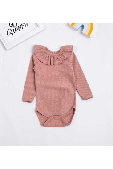 Le Mabelle Gülkuru Yakası Fırfırlı Bebek Badi - Bailey