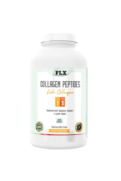 FLX Collagen Kolajen Peptides Tip 1-3 Hyarulonic Acid Glutatyon 300 Tablet