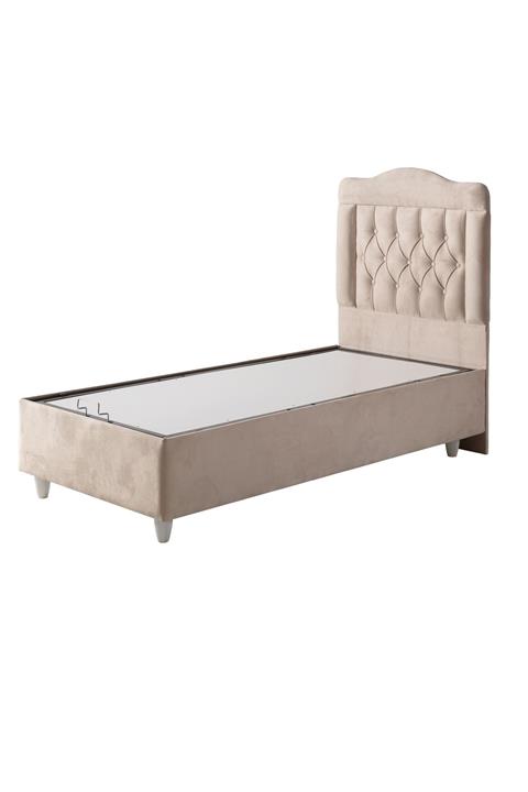 Belletto Tek Kişilik Vogue Lüx Krem Kumaş Baza  VE BAŞLIK 90 x 190
