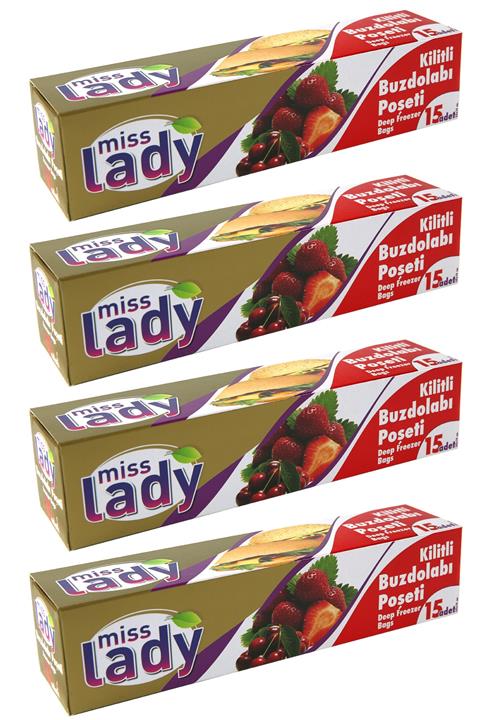 Miss Lady Buzdolabı Poşeti Kilitli 4' lü