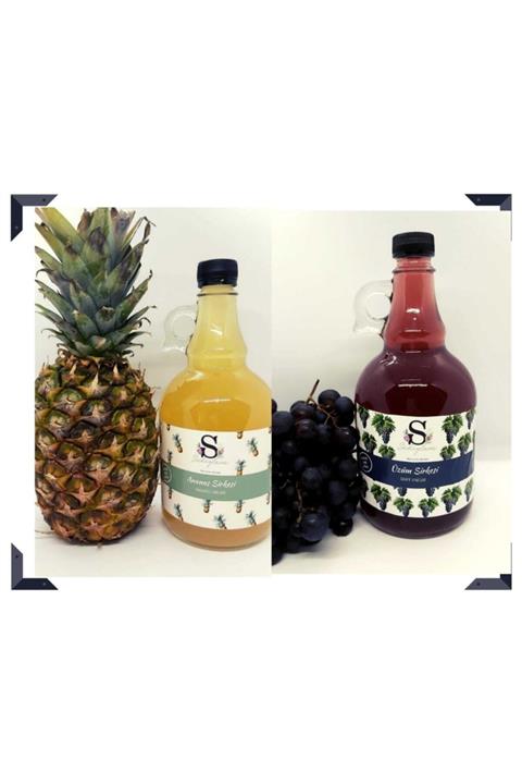 Süheylaana 1 Litre Doğal Ananas Sirkesi + 1 Litre Doğal Üzüm Sirkesi