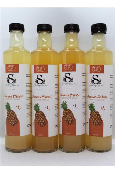 Süheylaana 4 Adet 500 ml Doğal Ananas Sirkesi