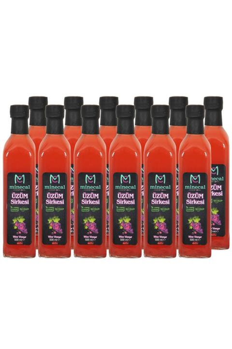 Minecal Doğal Fermente Üzüm Sirkesi 12x500 ml