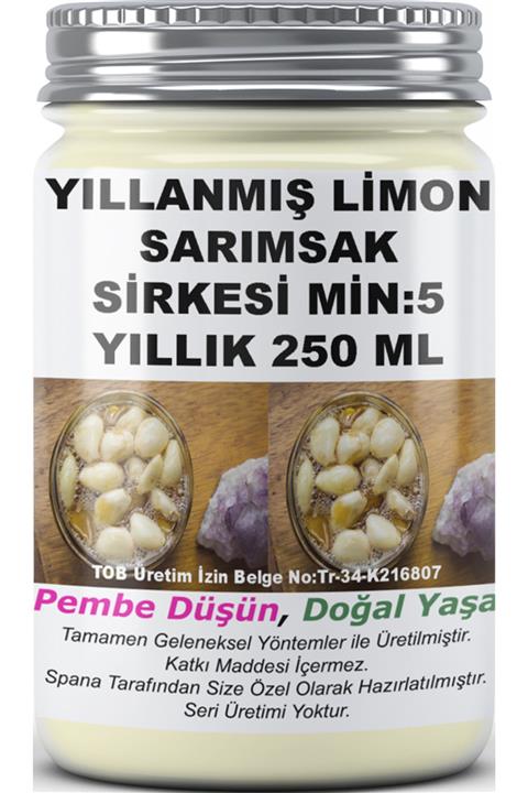 SPANA Ev Yapımı Katkısız Yıllanmış Limon Sarımsak Sirkesi Min:5 Yıllık 250 ml500ml