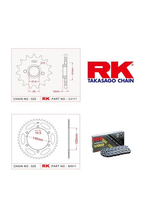 RK Yamaha Mt-03 Rk X-Ring Zincir Dişli Set 520 Xso-15/47T(2006-0)