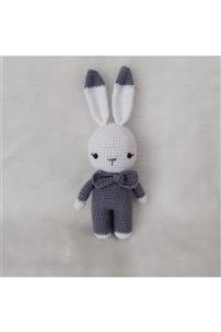 OYUNCAKPARK Gri Miniş Tavşan Uyku Arkadaşı Amigurumi Organik Oyuncak