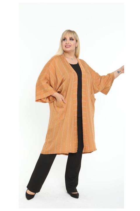 MODASTRO Tarçın Rengi Cepli Kimono