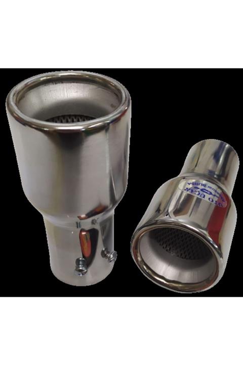 YAVAS OTO Yo069 Cap Uyumlu 51 Yuvarlak Filtreli Krom Egzoz Ucu Paslanmaz